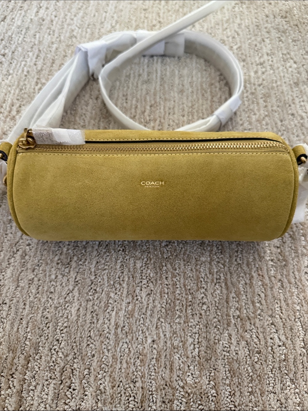 NWT Coach barrel bag light citrone